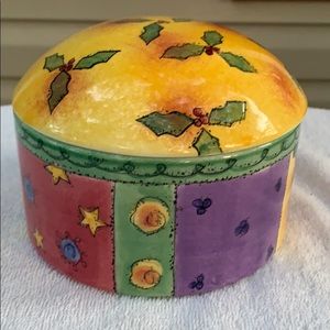 Sango “The Sweet Shoppe Christmas” dish with lid